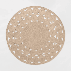 Braided Neutral Round Area Rug