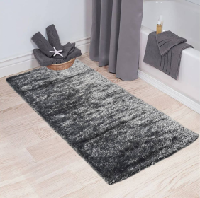 2' x 5'  Feet Reversible Soft Shag Grey Area Rug