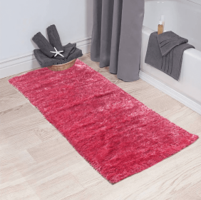 2' x 5'  Feet Reversible Soft Shag Light Pink Area Rug