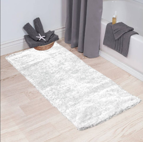 2' x 5'  Feet Reversible Soft Shag White Area Rug