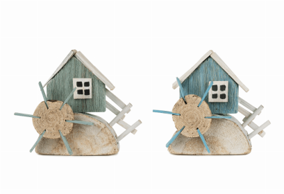 Water Wheel (Set of 2) 8.5"L x 7"H Wood