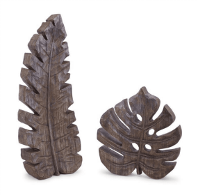 Leaf (Set of 2) 8.25"L x 8.75"H, 5.5"L x 16.25"H Resin