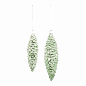 Pine Cone Ornament (Set of 12) 6.25"H, 8"H Glass