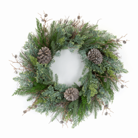 Juniper and Pine Wreath 27.75"D Plastic