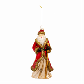 Santa Ornament (Set of 6) 8"H Glass