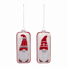 Gnome Ornament (Set of 12) 6.25"H Glass