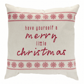 Merry Christmas Pillow 17"SQ Polyester