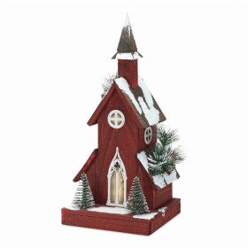 Church 8.75"L x 19"H Wood