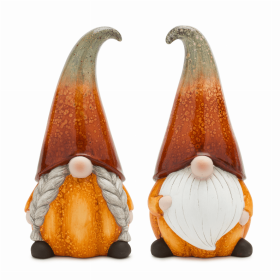 Pumpkin Gnome (Set of 2) 11.5"H Terra Cotta