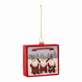 Gnome Ornament (Set of 12) 3.75"H Glass