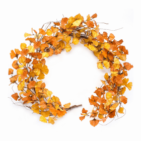 Fall Gingko Leaf Garland (Set of 2) 5'L Fabric