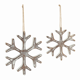 Snowflake Ornament (Set of 12) 7"H, 9.25"H MDF