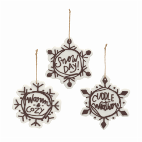 Snowflake Ornament (Set of 12) 4.25"H, 4.5"H, 5"H Plastic