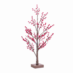 LED and Berry Tree 38"H Paper/Foam 3AA Batteries Not Included 6 Hr Timer