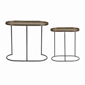 Accent Table (Set of 2) 16"L x 8.75"W x 17.75"H, 24"L x 12"W x 20.75"H Iron