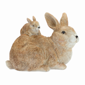 Rabbit with Bunny 9.75"L x 7"H Resin