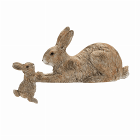 Rabbit with Bunny (Set of 2) 8.75"L x 4"H Resin