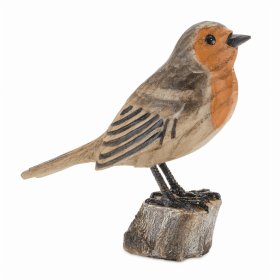 Bird on Stump (Set of 2) 4.25"H Resin