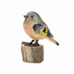 Bird on Stump (Set of 6) 3.5"H Resin