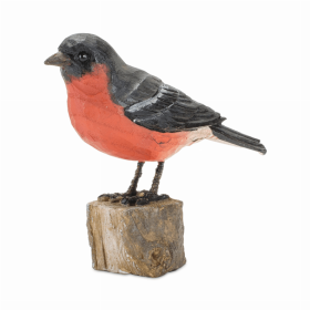 Bird on Stump (Set of 2) 4"H Resin