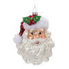 Glittered Glass Santa Ornament