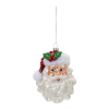 Glittered Glass Santa Ornament