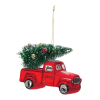 Glittered Glass Pickup Truck Ornament