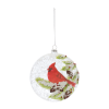 Glass Cardinal Bird Ball Ornament