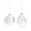 Glittered Glass Tree Branch Ornament