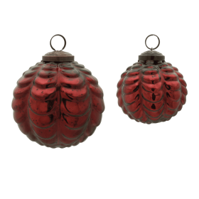 Scalloped Glass Ball Ornament