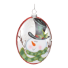 Glass Snowman Disc Ornament