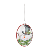 Glass Snowman Disc Ornament