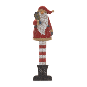 Tall Wooden Santa with Presents