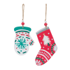 Wood Mitten and Stocking Ornaments