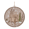 Wood Deer Tree Disc Ornament