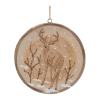 Wood Deer Tree Disc Ornament