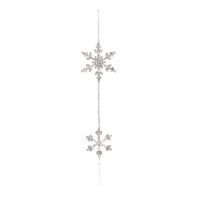 Jeweled Metal Snowflake Drop Ornament