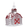 Frosted Glass Barn Ornament