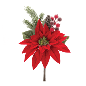 Poinsettia Flower Pick