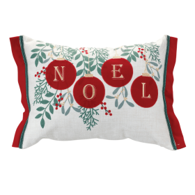 Noel Ornaments Throw Pillow