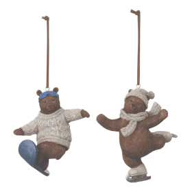 Skate and Snowboard Bear Ornament