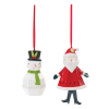 Whimsical Santa and Snowman Ornament