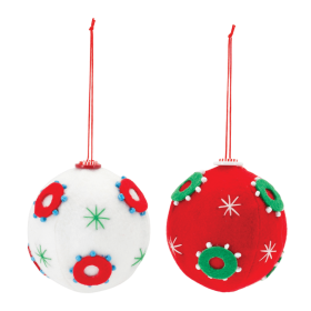 Whimsical Fabric Ball Ornament