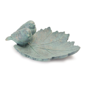 Leaf with Perched Birds