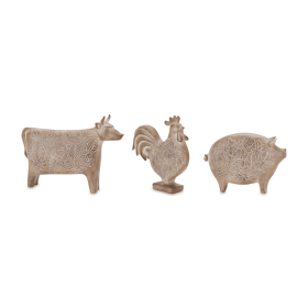 Floral Etched Farm Animal