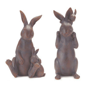 Mother Rabbit and Baby Bunny Statue