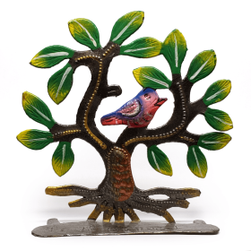 Freestanding Painted Tree with Bird