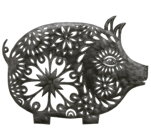 Floral Pot Belly Pig