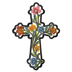 Painted Floral Cross