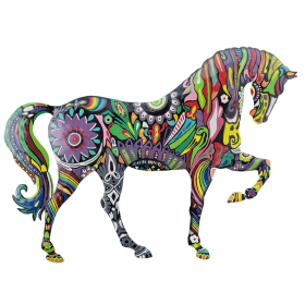 Large Painted Floral Walking Horse